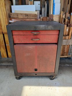 Vintage 2-Drawer Rolling Tool Box 24" X 17" USA Made