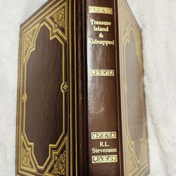 Treasure Island & Kidnapped, Brown Leatherbound Hardcover with Gold Embellishments & Lettering. Collectors Library Of Classics. Thomas Nelson Publishe