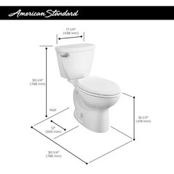 American Standard Cadet 3 FloWise Two-Piece 1.28 GPF Single Flush Elongated Chair Height Toilet with Slow-Close Seat in White