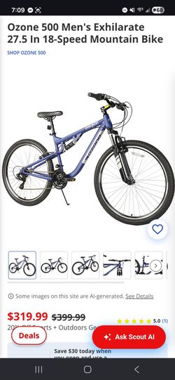 Ozone 500 Men's Exhilarate 27.5 in 18-Speed Mountain Bike