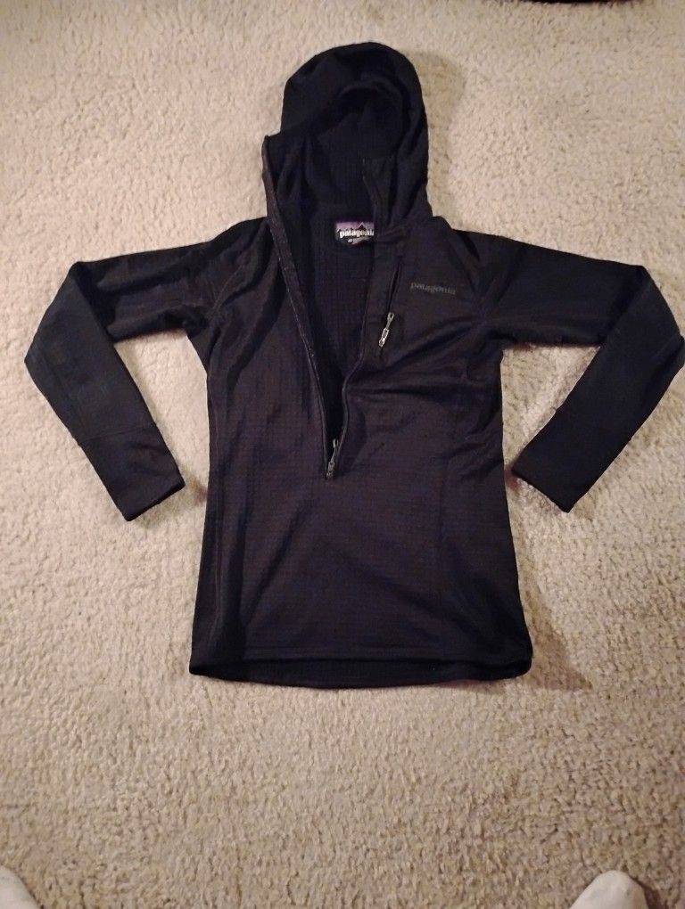 Patagonia R1 Fleece Hoodie Half Zip Hiking Skiing Camping Women's XS-S