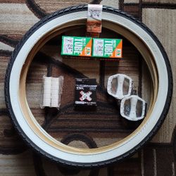 NEW Bicycle Bmx Parts Bundle 24" White