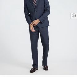 Men’s plaid suit navy (brand new)