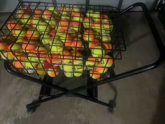 Master tennis/pickle coaches folding ball cart