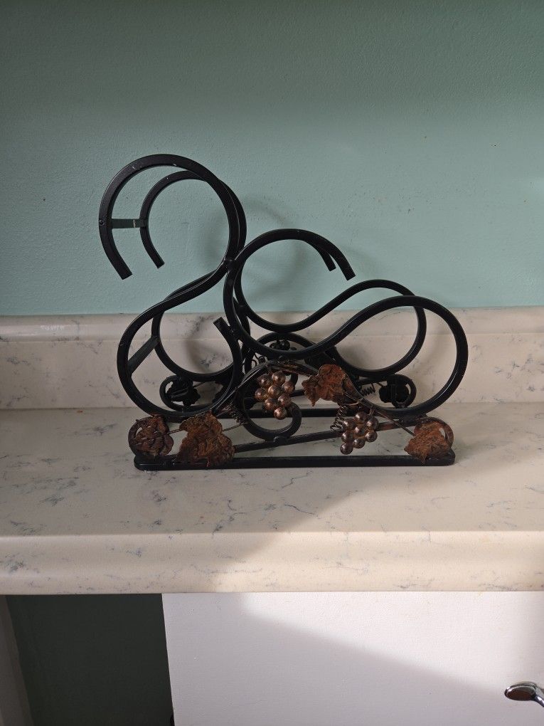 Wrought Iron Countertop Wine Bottle Rack