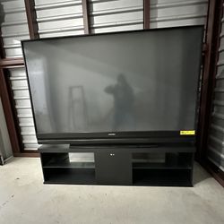 65 In Mitsubishi Black Tv And Remote Control