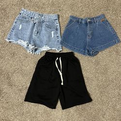 Bundle 3 pcs High Waist Denim Shorts High Rise Jeans Shorts High Waist Sport Pants