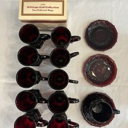 Avon 1876 Cape Cod Pedestal Mugs And Cup And Saucers