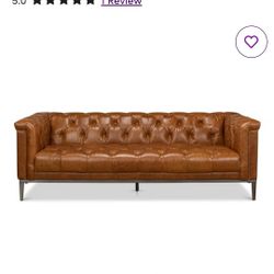Modern Leather Button Sofa Couch New Open Box Delivery Available 
