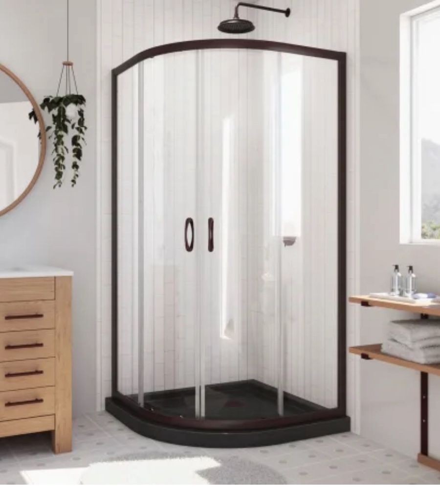DreamLine Corner Shower Enclosure 36x36 In Bronze