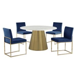 Marble Dining Table W/gold Base
