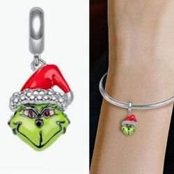 CHRISTMAS The Grinch Charm FIT Pandora S925 Sterling Silver