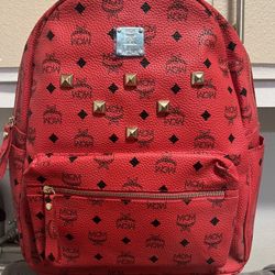 Brand new Red &black Faux Leather Backpack With Tags 