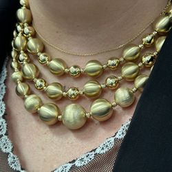 Gargantillas De bolas En 14k Puede Financiar Sin Tener Crédito