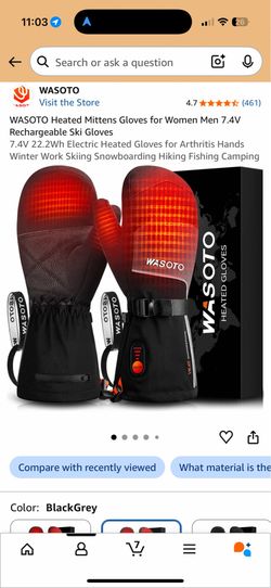 WASOTO Rechargeable Heated Ski Mittens Small