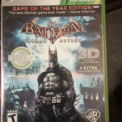 Batman: Arkham Asylum - Game of the Year Edition Xbox 360 Video Game  w/3D glasses