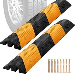 Heavy Duty Rubber Speed Bump Set – Driveway / Parking Lot – Retail $79