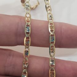 New 14k Tri Color Gold Chain