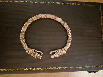 Viking Dragon Head Twisted Torc Bracelet