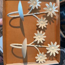 Wrought Iron White Sconces/ Candle holders