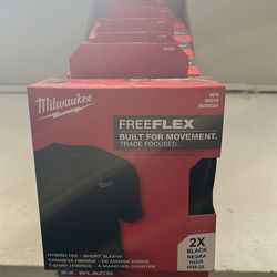 Milwaukee Men's 2X-Large Black Cotton/Polyester Short-Sleeve Hybrid Work T-Shirt