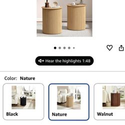 2 Fluted side tables furniture mesita auxiliar x2 muebles