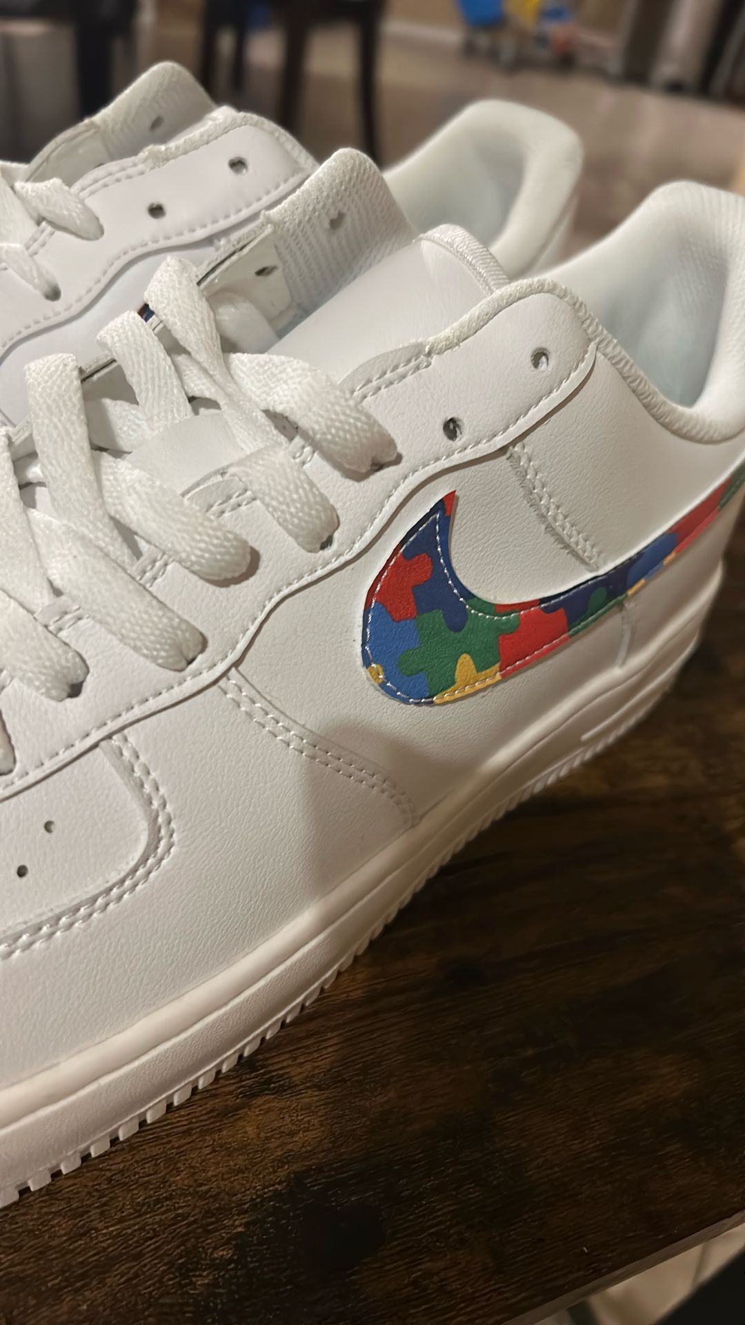 Nike Air Force 1 Custom Autism Awareness Puzzle