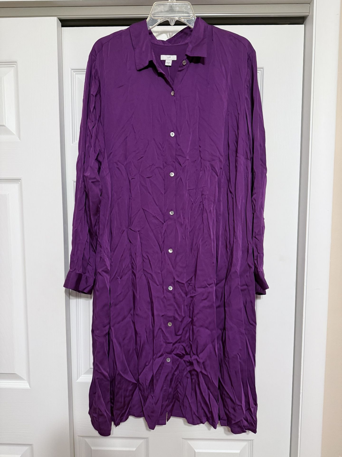 Brand New J. Jill Purple Button Down Shirt Dress - Size 2X
