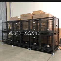 Dog Pet Cage Kennel Size 43” With Divider And Feeding Bowls Set Of 6. Back Friday Weekend Special 