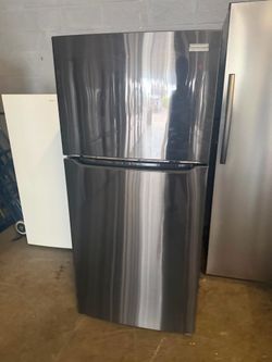 30” FRIGIDAIRE REFRIGERATOR REFRIGERADOR HELADERA NEVERA STAINLESS STEEL DARK GOOD CONDITION CLEAN DELIVERY WARRANTY 4 MONTHS