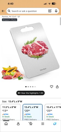 Chin-Best Stainless Steel Cutting Board