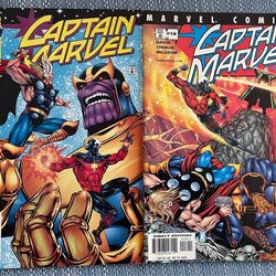 Two Captain Marvel comics