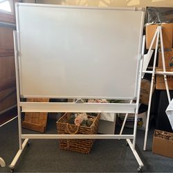 Double sided white board ( with wheels)