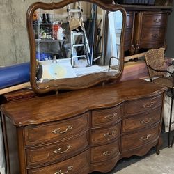 Wood Dresser with Mirror