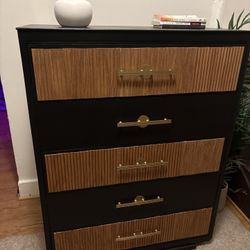 Black Wood Wrapped Dresser 