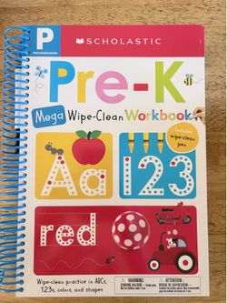 Brand new-Scholastic Pre-K Mega Wipe-Clean Workbook