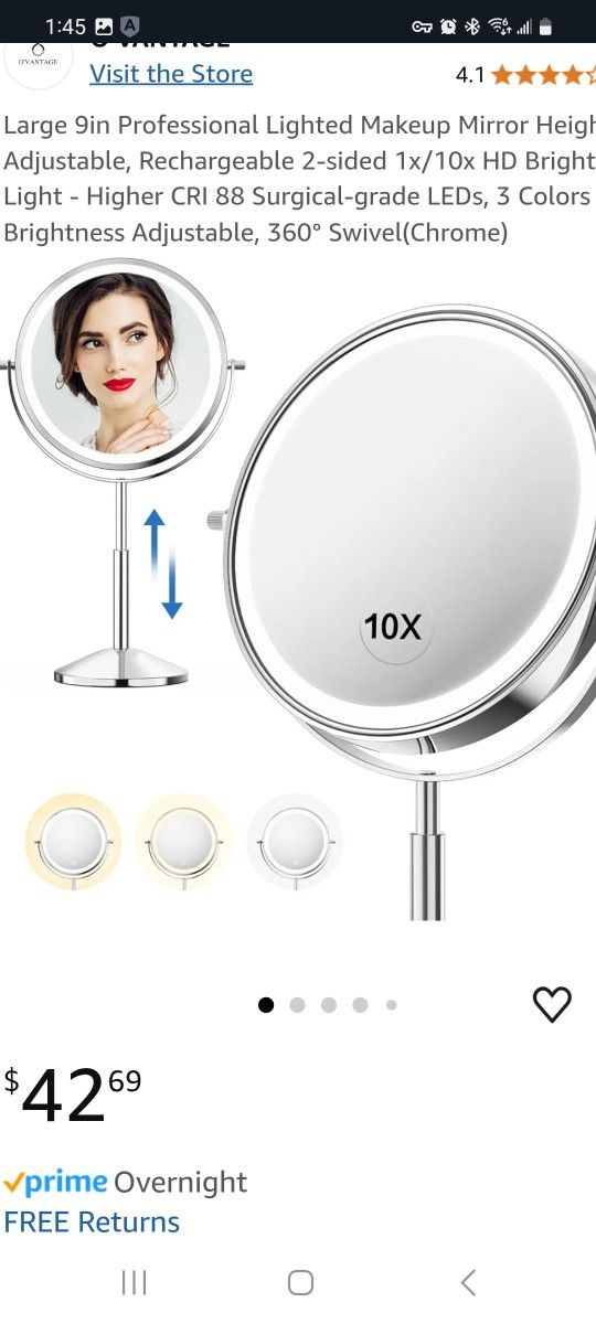 9in Height Adjustable Mirror