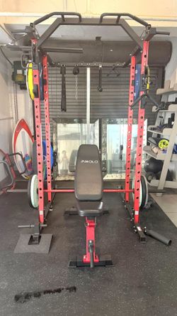 Mikolo F4 Power Rack with Bench, Barbell & Weights