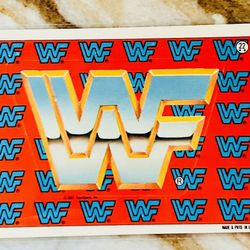 WWF Logo 1987 Topps WWF Stickers Card #22 WWE Hulk Hogan Back Vintage Federation