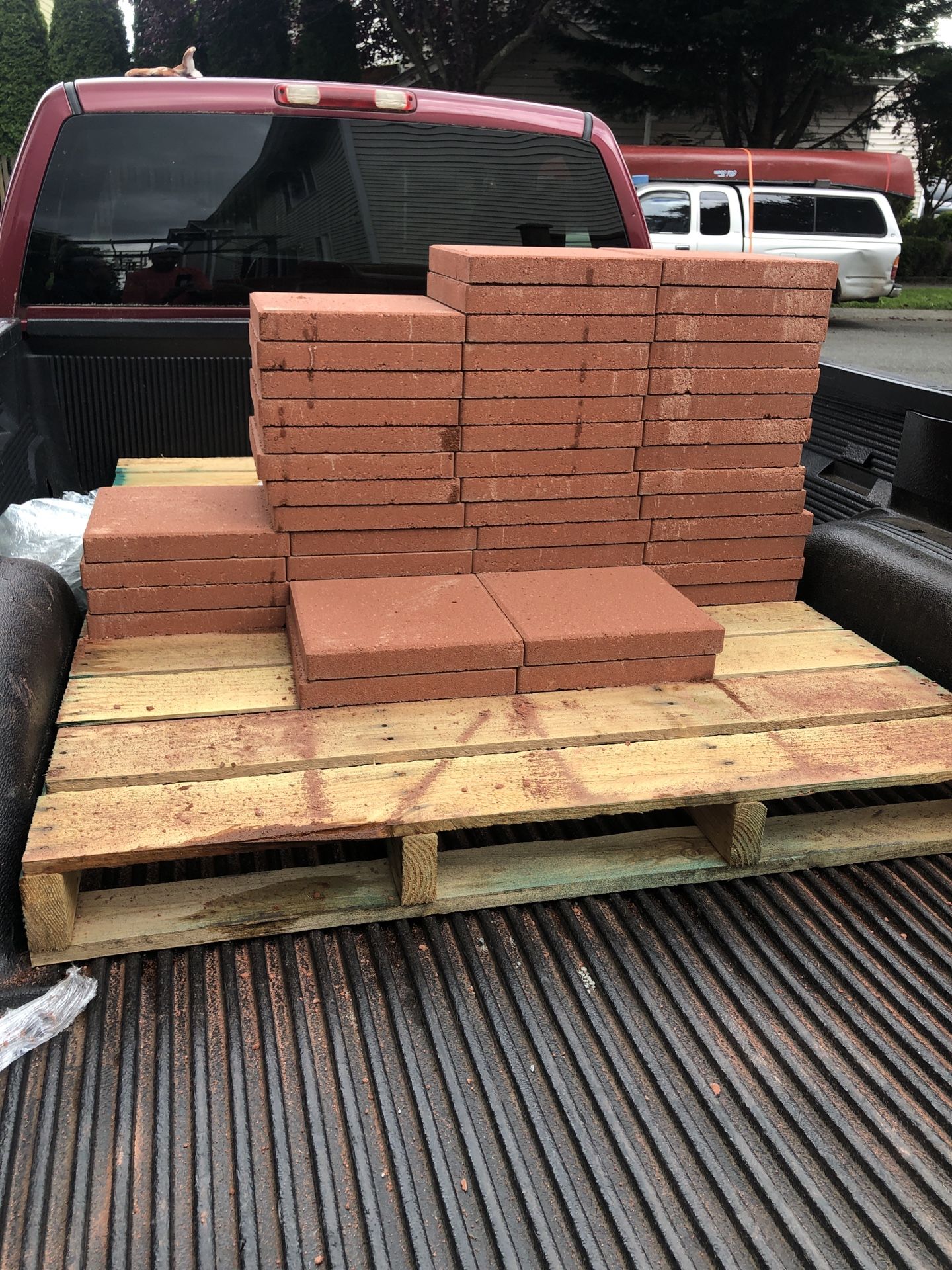 Brand New! Square Red and Grey Concrete Patio Stone - Paver 12 x 12 inches