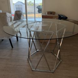 Escondido Chrome Dining Table 