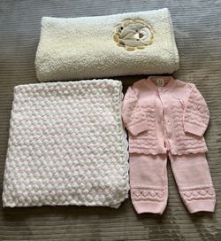 Cobijitas Para Bebé Niña Una Tejida A Ganchillo
