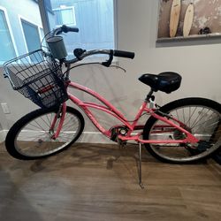 Pink Beach Cruiser 7 Speed