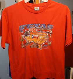 TEXAS THE LONESTAR STATE - Screen Stars Texas Map Graphic T-Shirt (L)