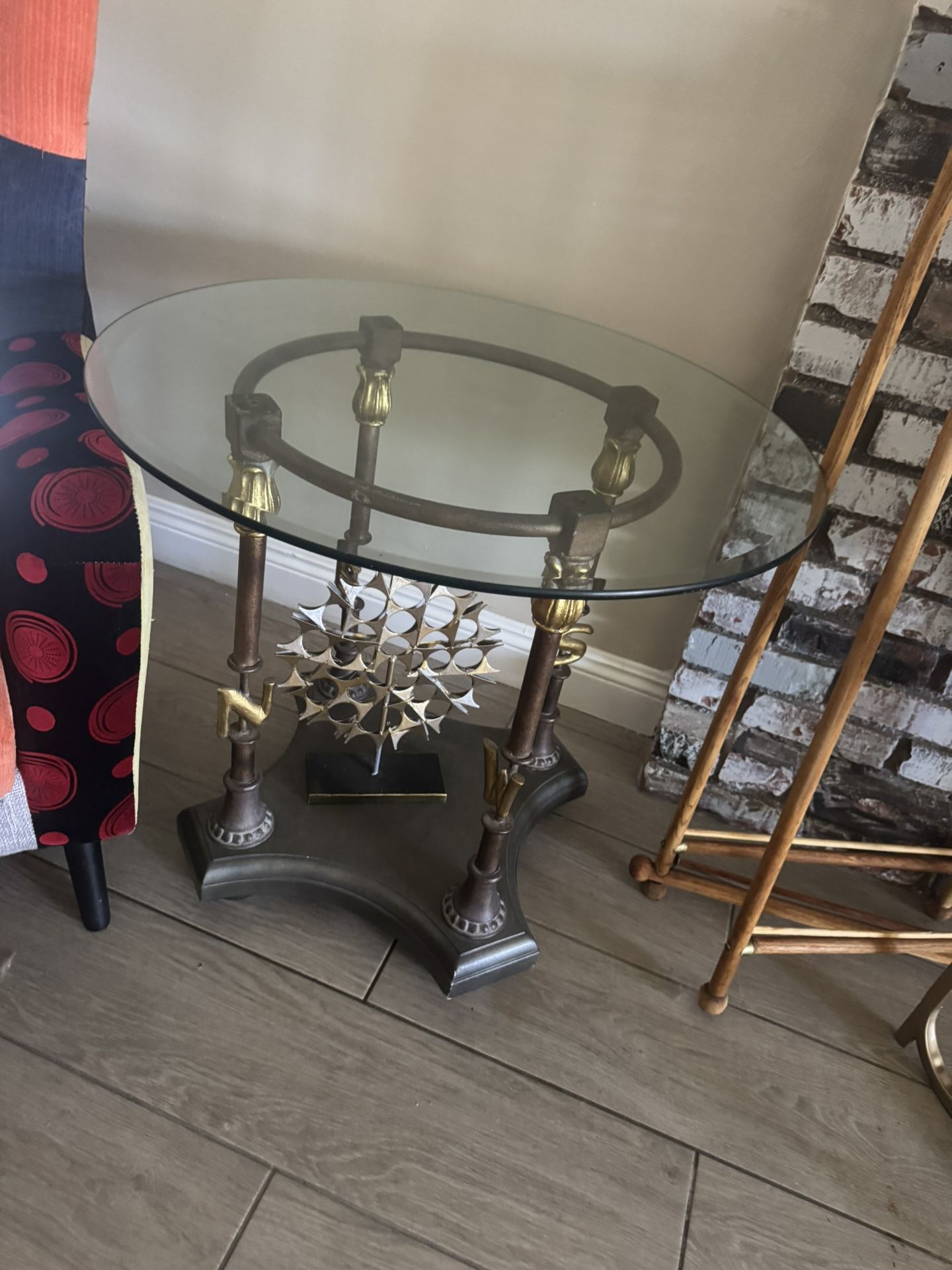 Antique Glass End Table