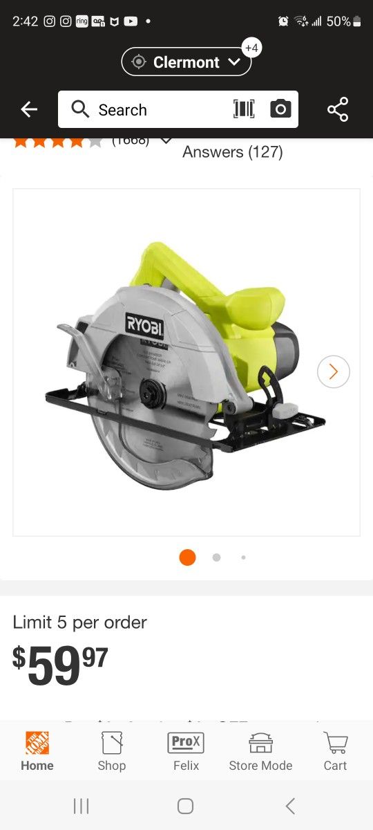 RYOBI
13 Amp Corded 7-1/4 in. Circular Saw