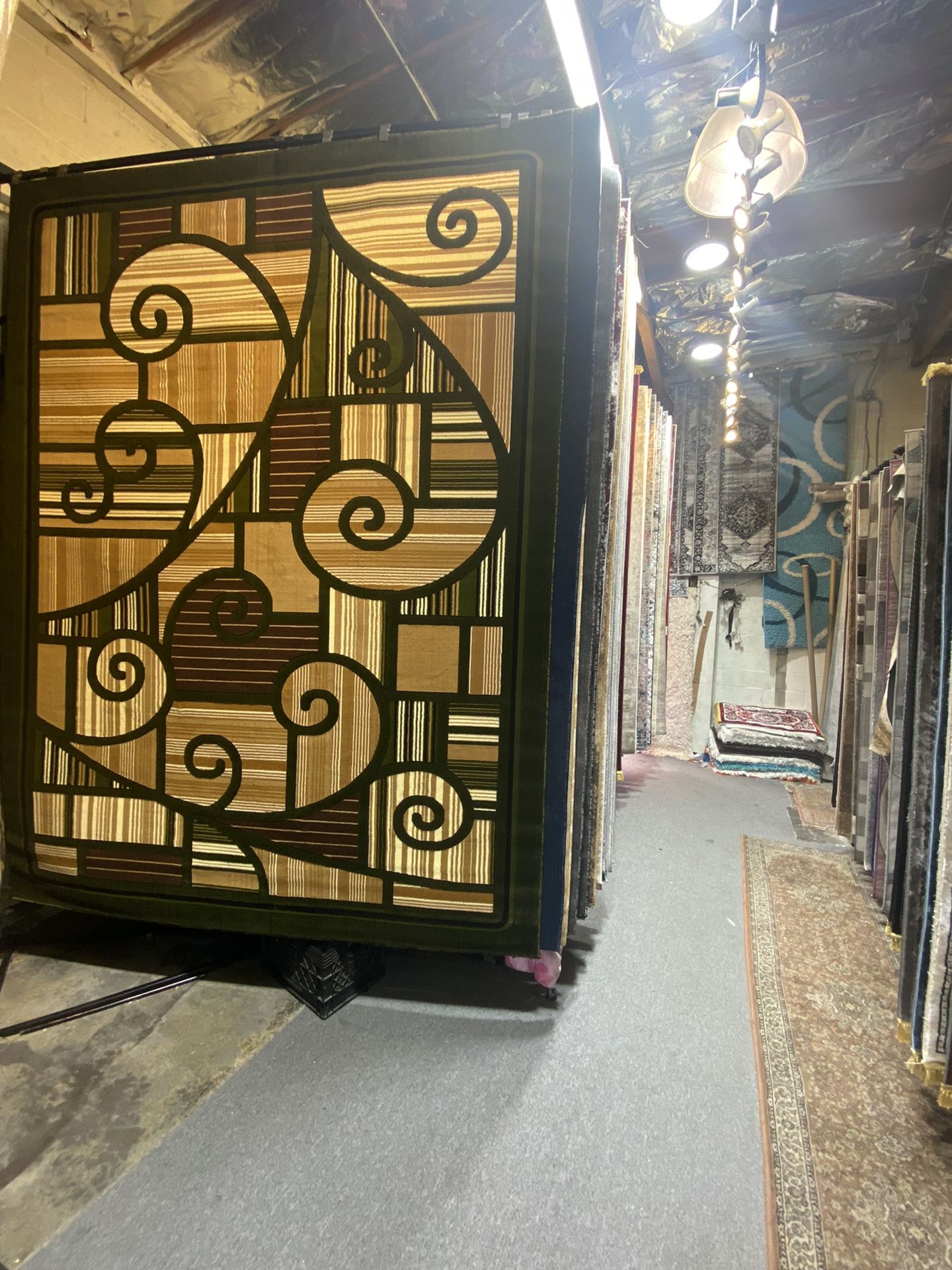 8x10 Area Rugs Carpet Rugs Modern Design Thick Colors Green Beige Gold 