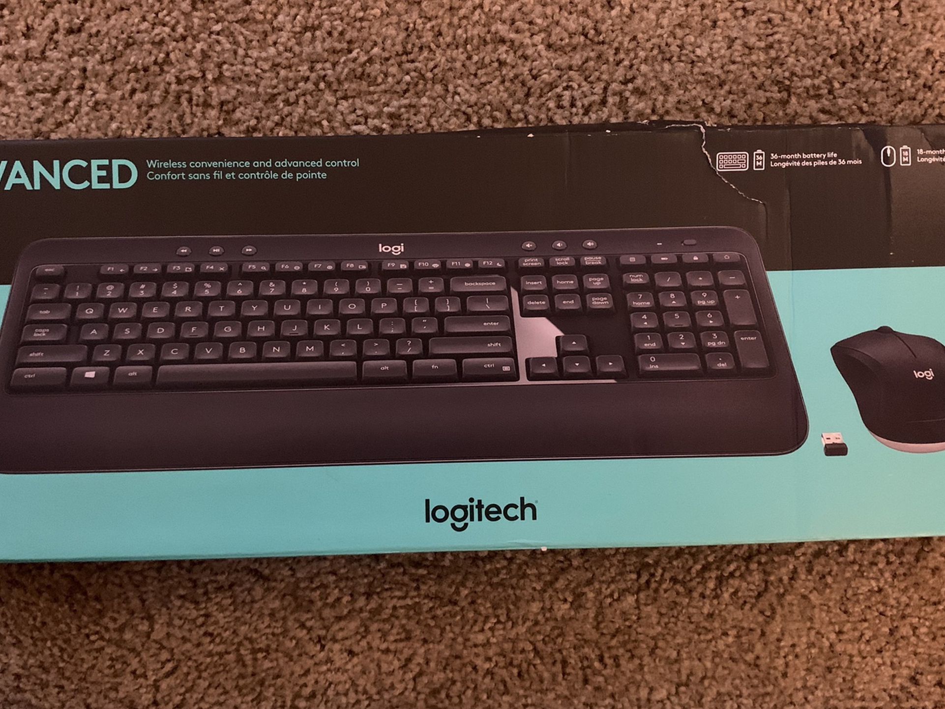 Logitech Wireless Keyboard & Mouse Combo Advanced MO540 - Brand New Sealed - Damaged Box