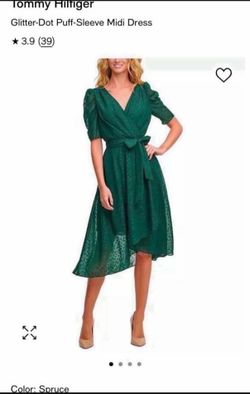 Tommy Hilfiger Glitter-Dot Puff-Sleeve Midi Dress Size 6 Worn Once - Pickup From Northridge Area
