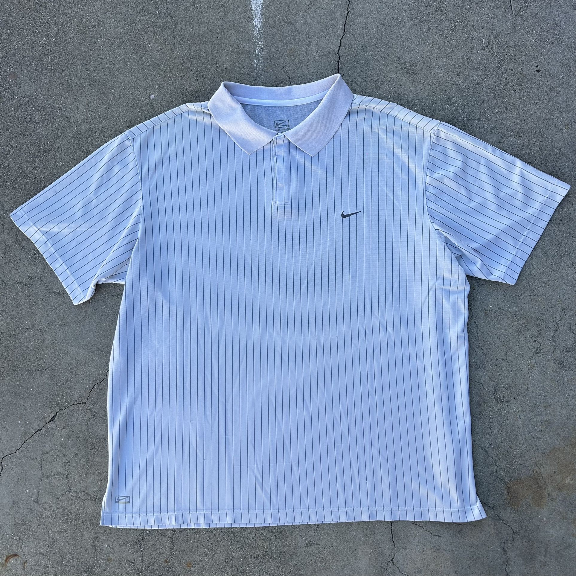 (XXL) Y2K Striped Nike Button-Up